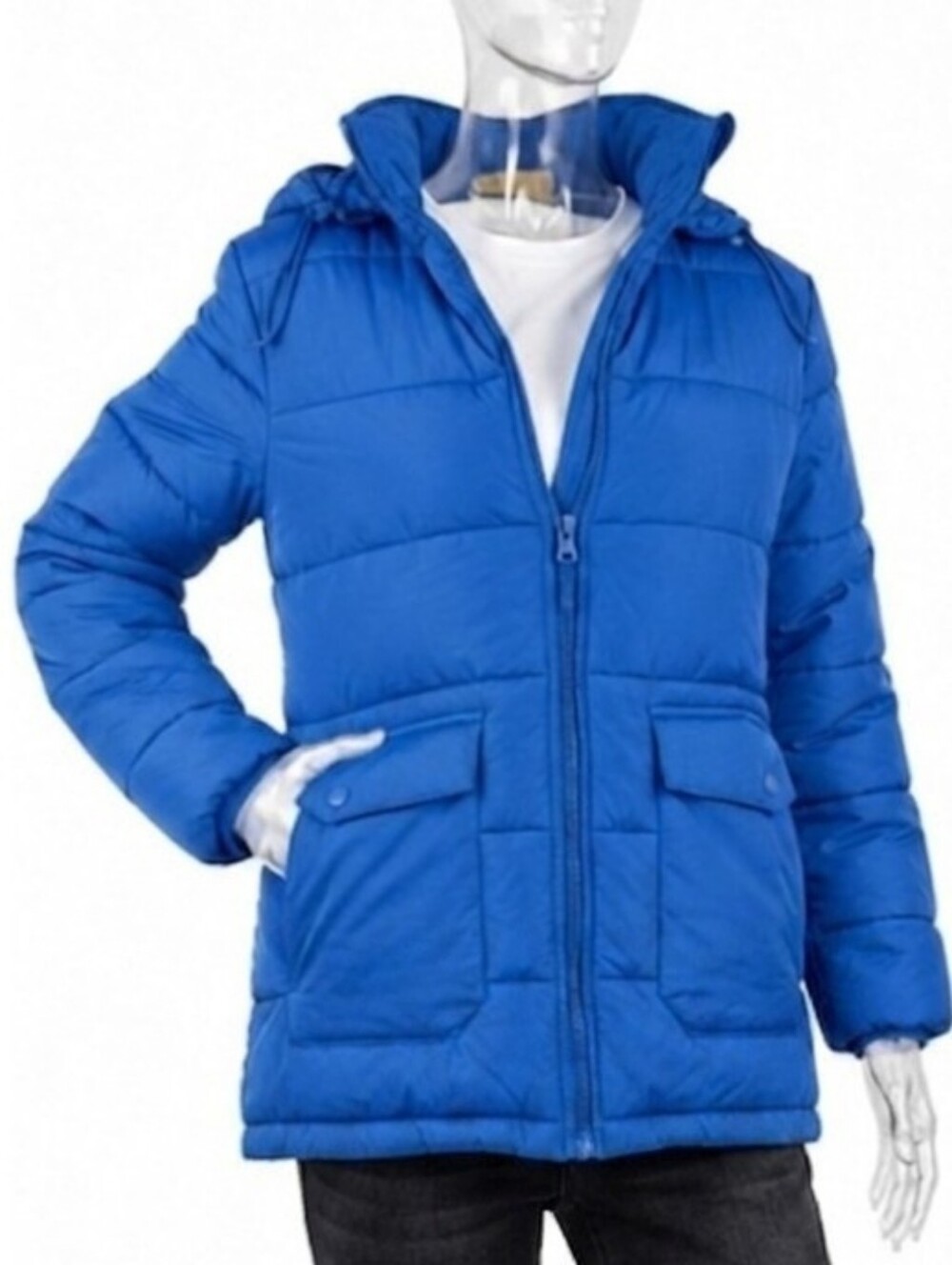 Old Navy Women's Blue Puffer Jacket Waterproof Zip And Snap SKUW453